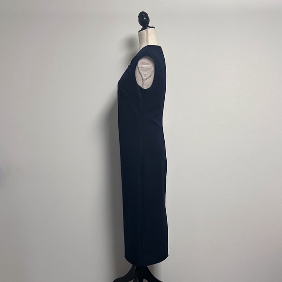 Ted Baker London Navy Blue Sleeveless Kezzia Keyhole Midi Sheath Dress 2 US 6 - Picture 3 of 12